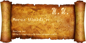 Mercz Ulpián névjegykártya